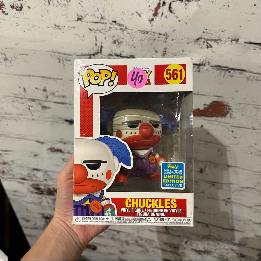Funko Pop Chuckles with Red and Blue Accents